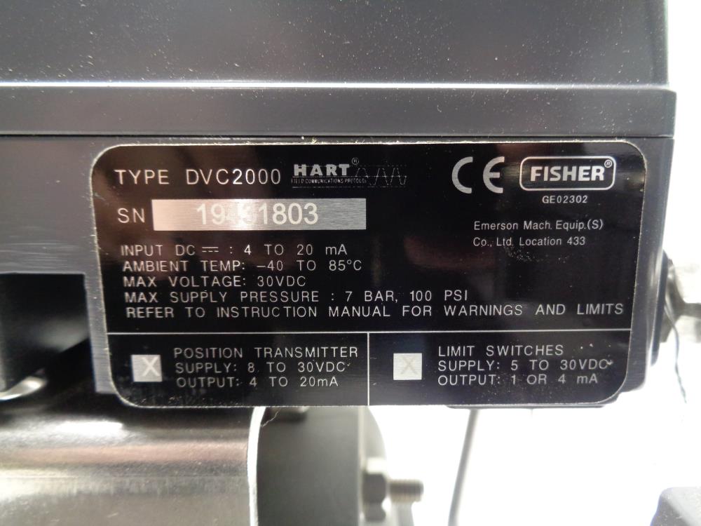 Fisher Fieldvue Digital Controller DVC2000 w/ Regulator & 120 PSIG Actuator