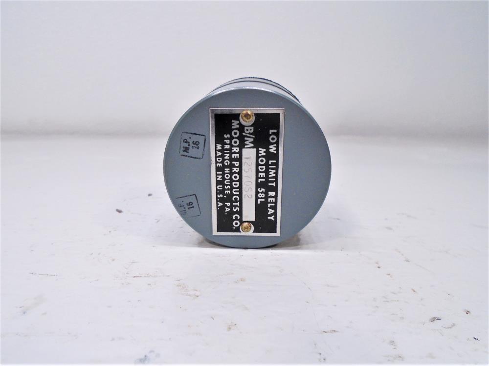 LOT of (2) Moore 58L Low Limit Relay, B/M 12570S2