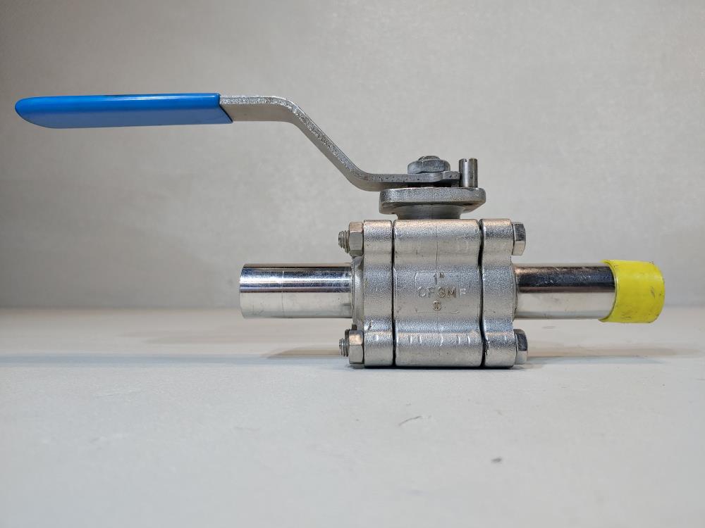 Habonim 1" Weld Sanitary Ball Valve, Stainless,10 48-6666AT/ETO-E32