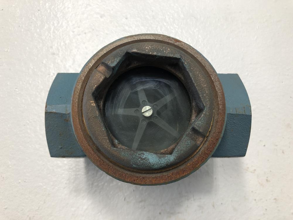 Schutte & Koerting 1-1/2" NPT Steel Sight Flow Indicator W/ Rotor 1810-1-1 1/2