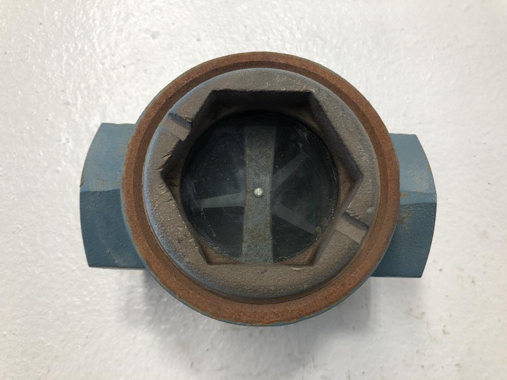 Schutte & Koerting 1-1/2" NPT Steel Sight Flow Indicator W/ Rotor 1810-1-1 1/2