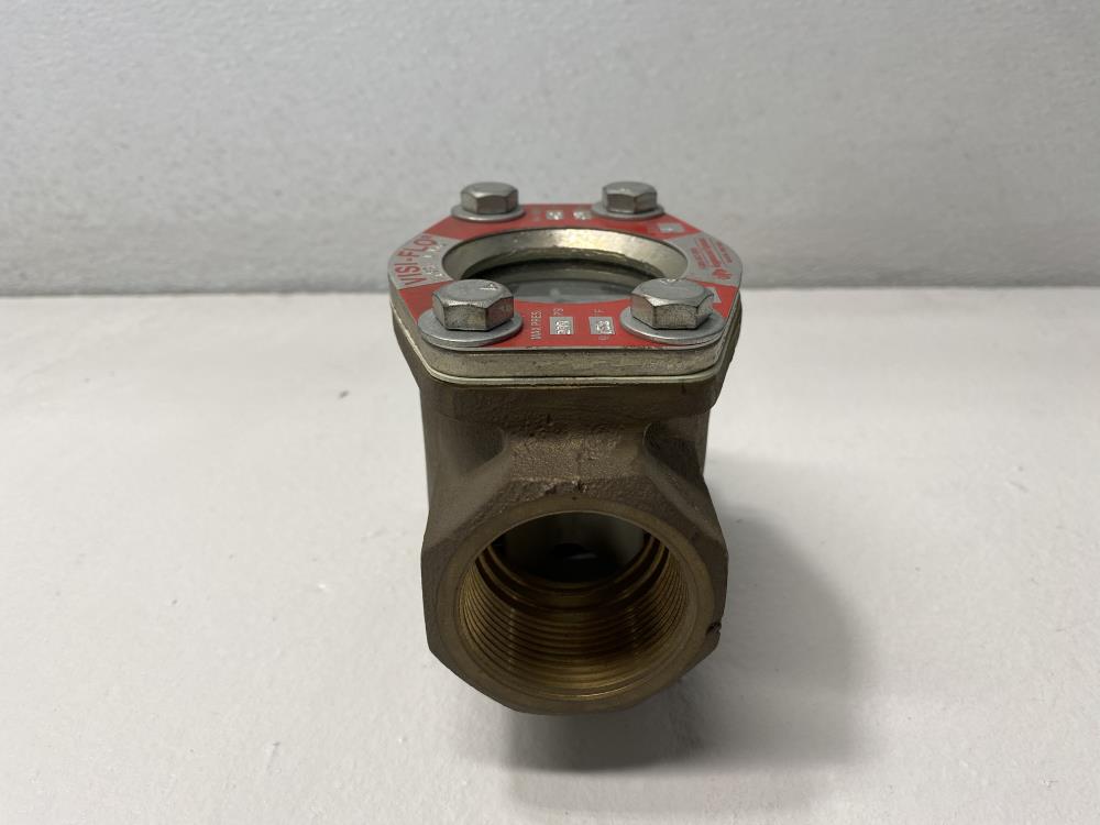 Visi-Flo 1-1/2" NPT Bronze Sight Flow Indicator W/ Rotor #1431