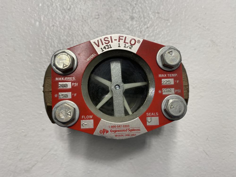 Visi-Flo 1-1/2" NPT Bronze Sight Flow Indicator W/ Rotor #1431