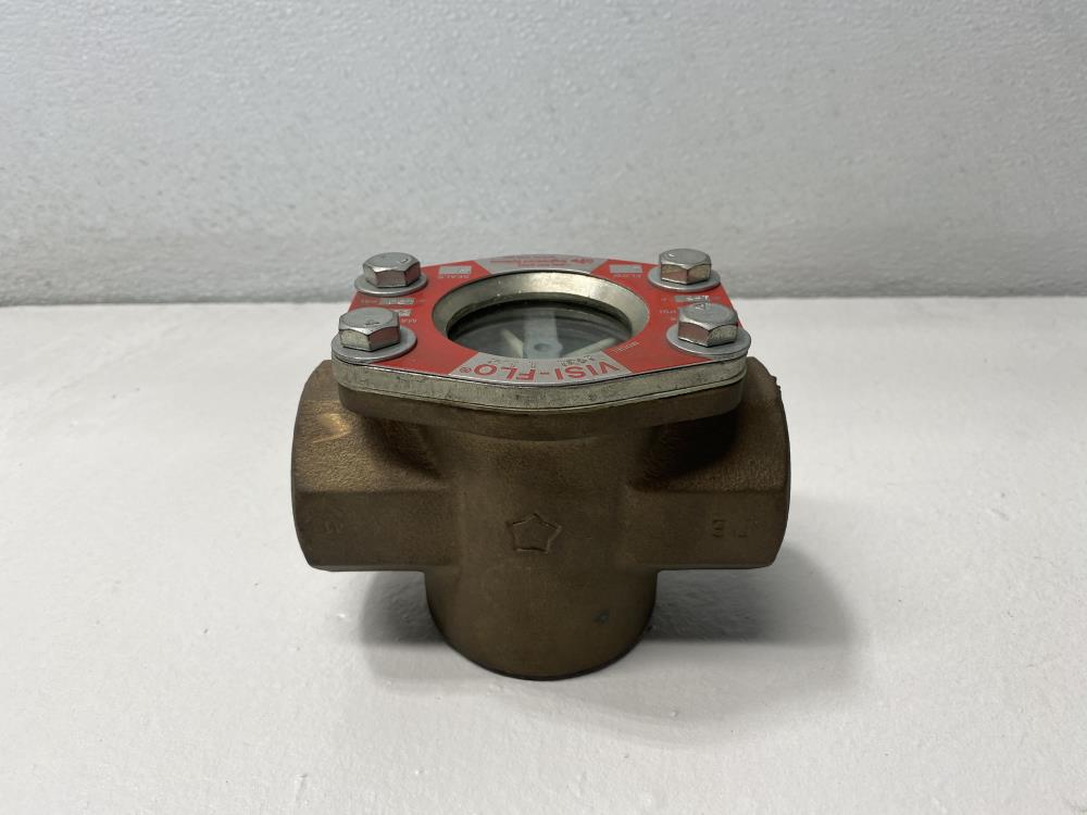 Visi-Flo 1-1/2" NPT Bronze Sight Flow Indicator W/ Rotor #1431