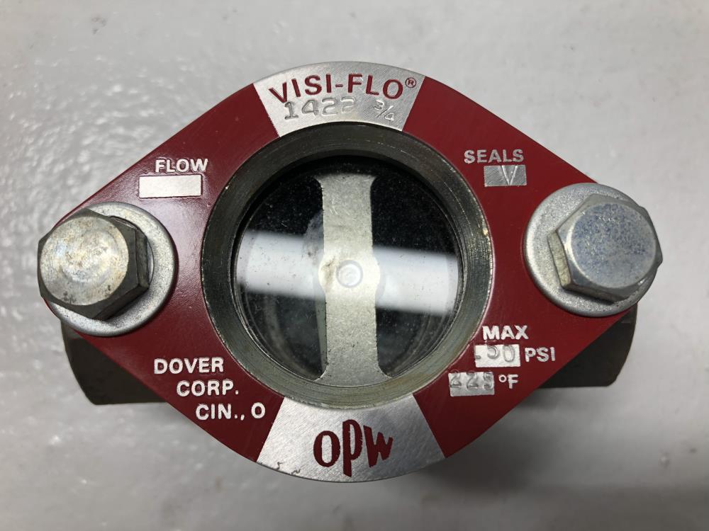 OPW Visi-Flo 3/4" NPT Carbon Steel Sight Flow Indicator W/ Flapper #1422