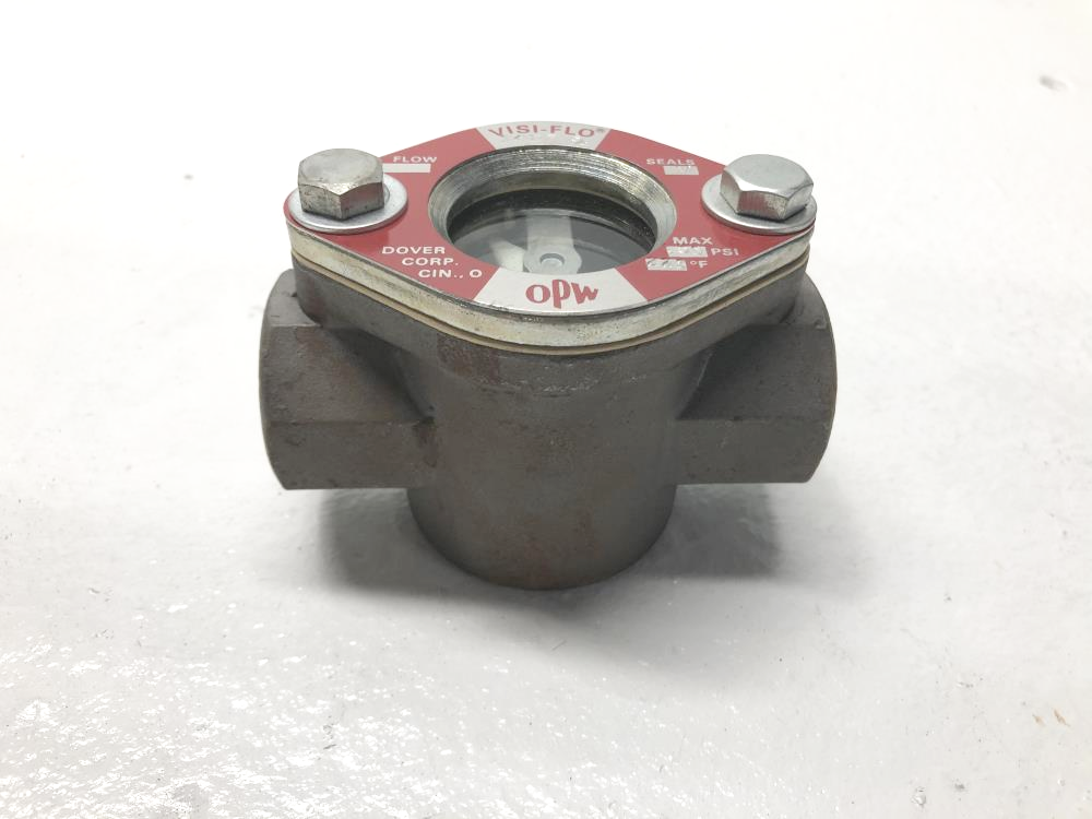 OPW Visi-Flo 3/4" NPT Carbon Steel Sight Flow Indicator W/ Flapper #1422