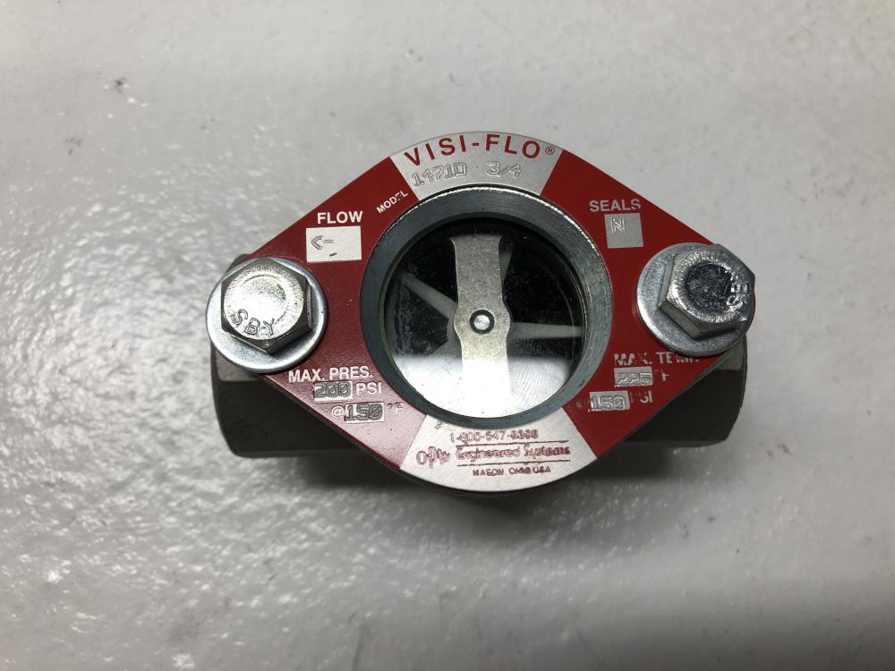 Visi-Flo 3/4" NPT Stainless Steel Sight Flow Indicator W/ Rotor #14710