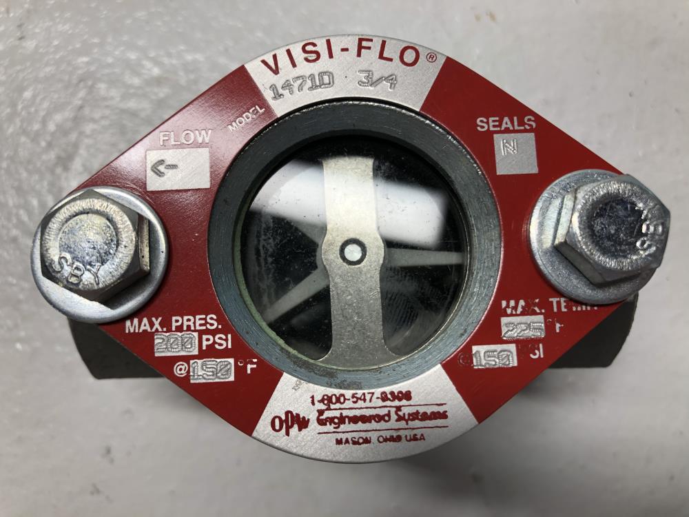 Visi-Flo 3/4" NPT Stainless Steel Sight Flow Indicator W/ Rotor #14710