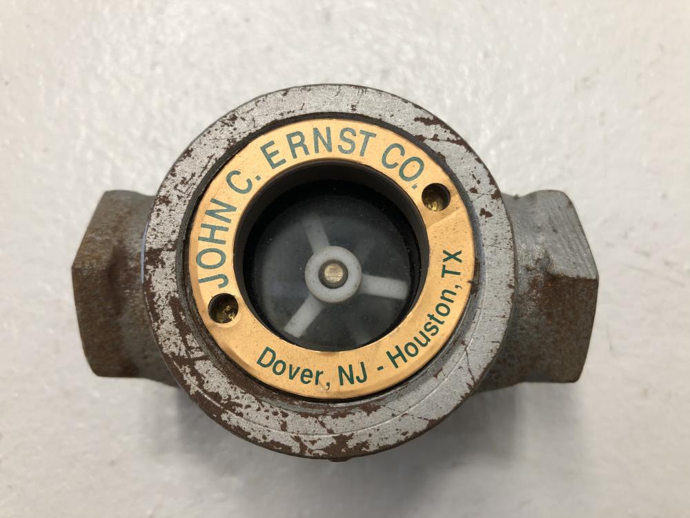 John C. Ernst 1/2" NPT WCB Sight Flow Indicator W/ Rotor