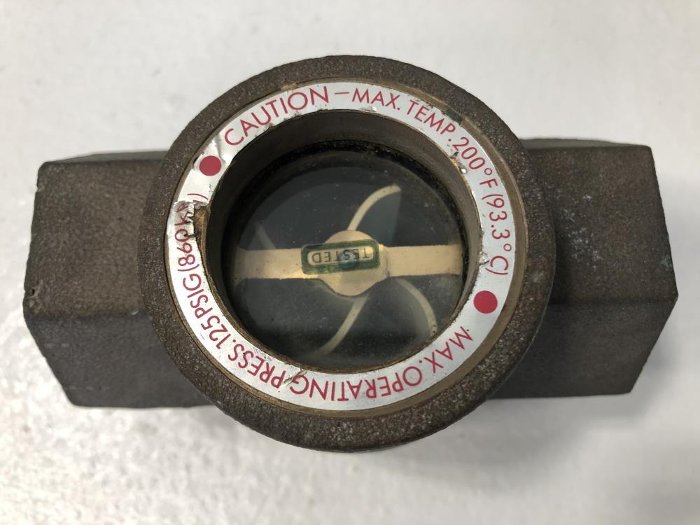 W.E. Anderson 1" NPT Bronze Midwest Sight Flow Indicator W/ Rotor #300