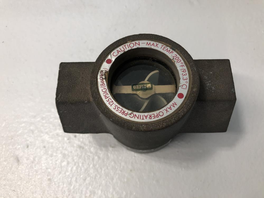 W.E. Anderson 1" NPT Bronze Midwest Sight Flow Indicator W/ Rotor #300