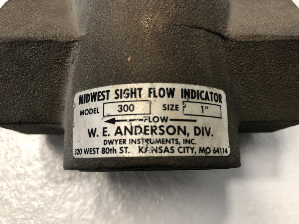 W.E. Anderson 1" NPT Bronze Midwest Sight Flow Indicator W/ Rotor #300