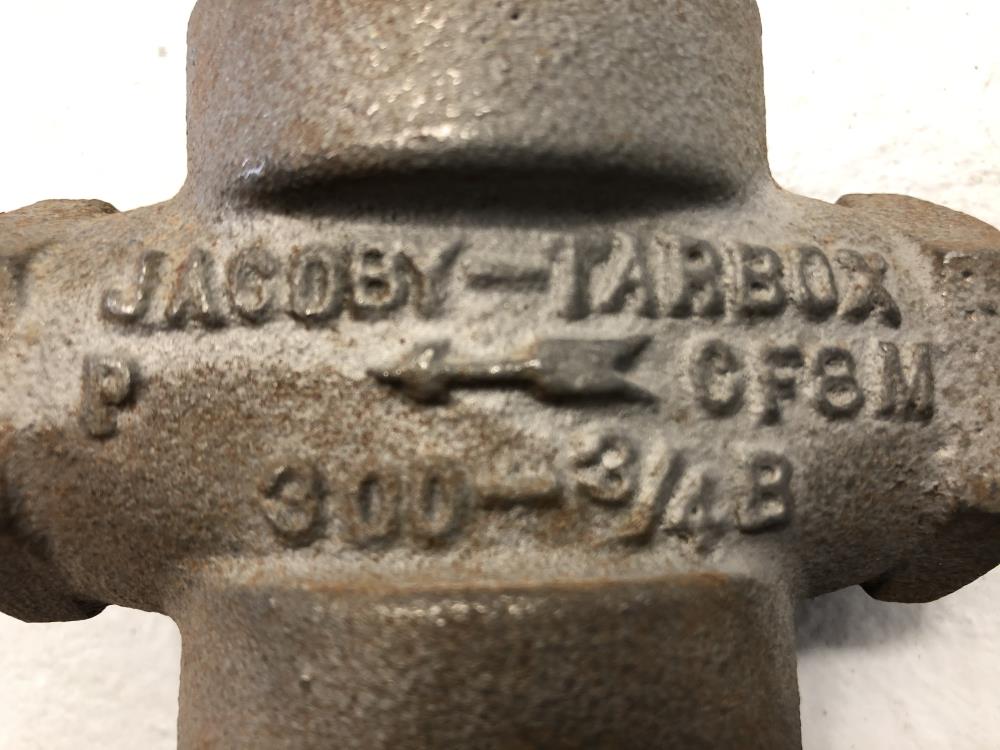 Jacoby Tarbox 3/4" NPT CF8M Sight Flow Indicator W/ Rotor #300-3/4B