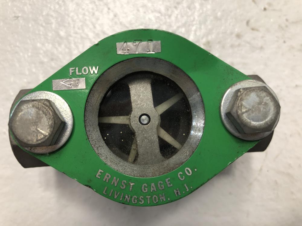 John C. Ernst 1/2" NPT CF8M Sight Flow Indicator W/ Rotor #471