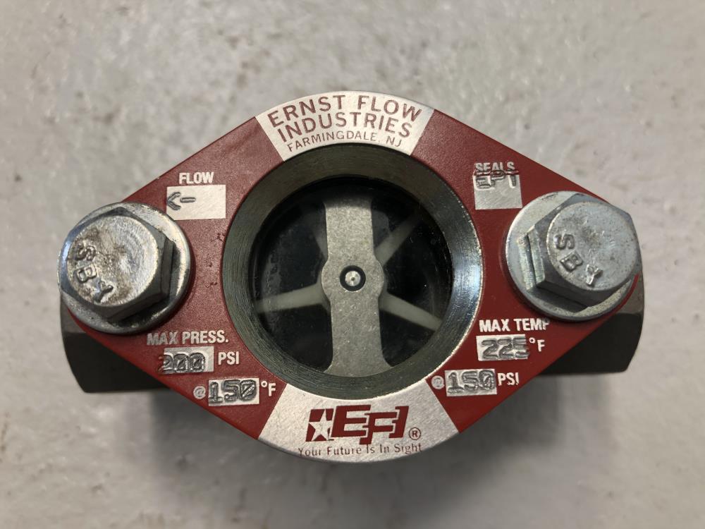 Ernst Flow Industries 1/2" NPT CF8M Sight Flow Indicator W/ Rotor