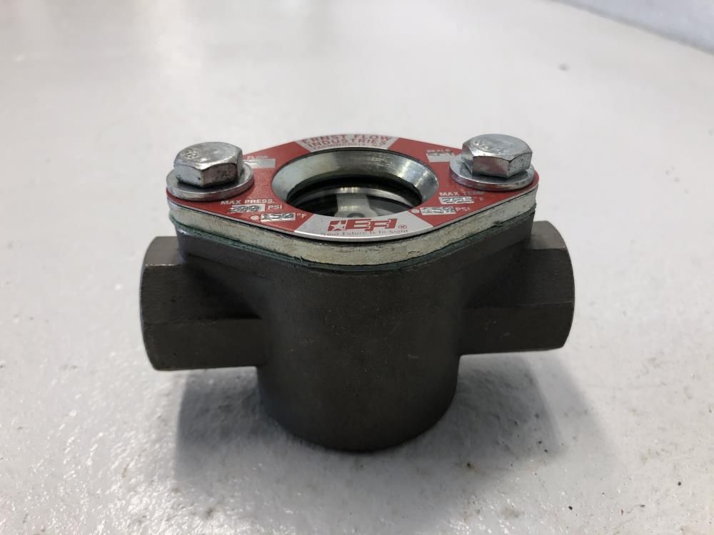 Ernst Flow Industries 1/2" NPT CF8M Sight Flow Indicator W/ Rotor