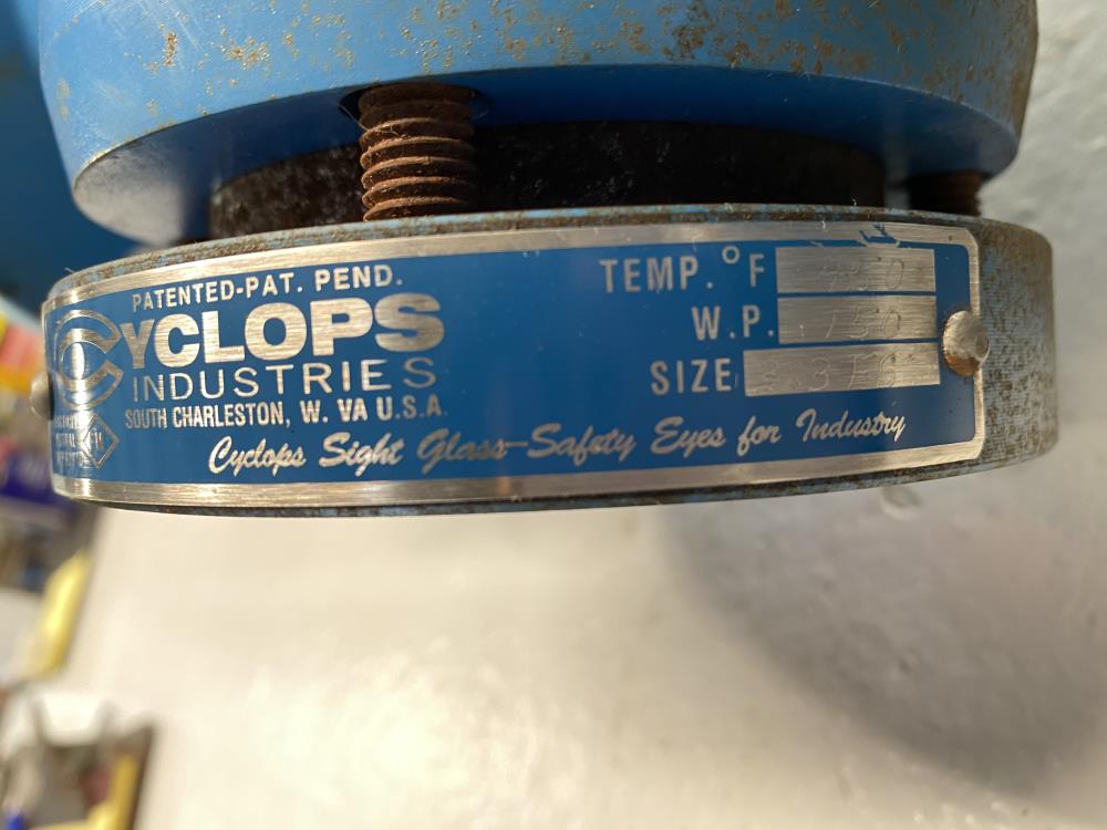 Cylcops 3" FS 150# Flanged A105 Sight Flow Indicator, Plain Style