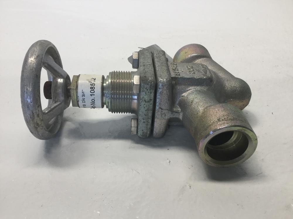 LOT of (2) Herl 3/4" Socket Weld Carbon Steel Globe Hand Shut-Off Valves 108552