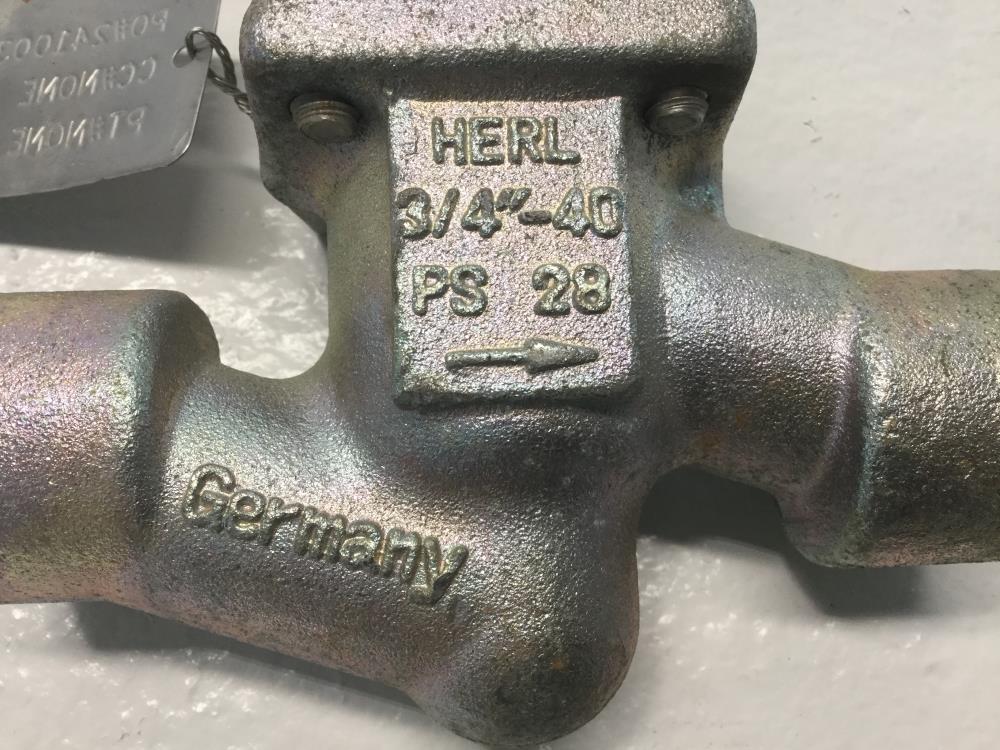 LOT of (2) Herl 3/4" Socket Weld Carbon Steel Globe Hand Shut-Off Valves 108552