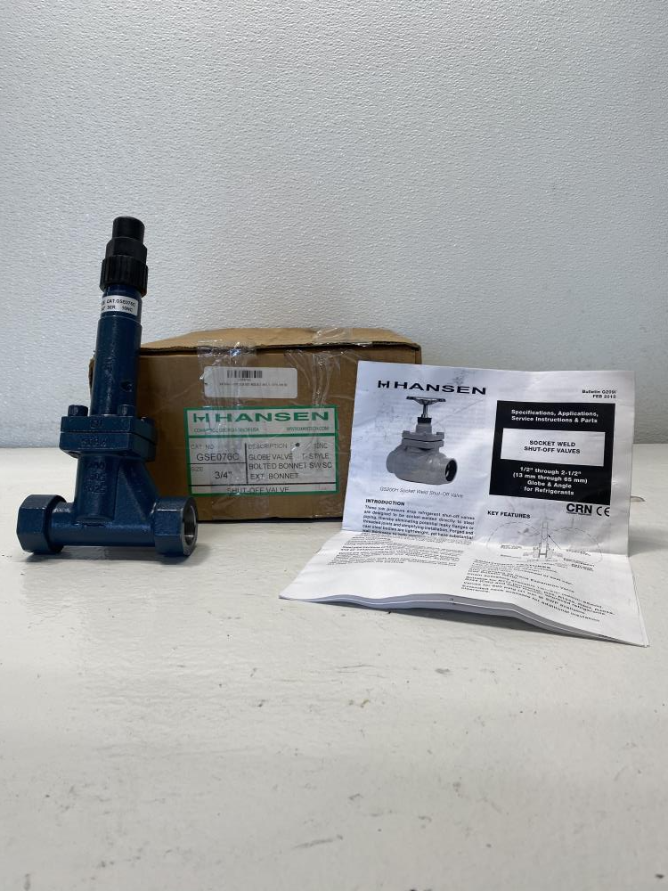 Hansen 3/4” Socket Weld T-Style Ductile Iron Globe Valve, GSE076C