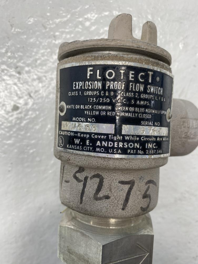 W. E. Anderson Flotect Explosion Proof Flow Switch, V4-SS