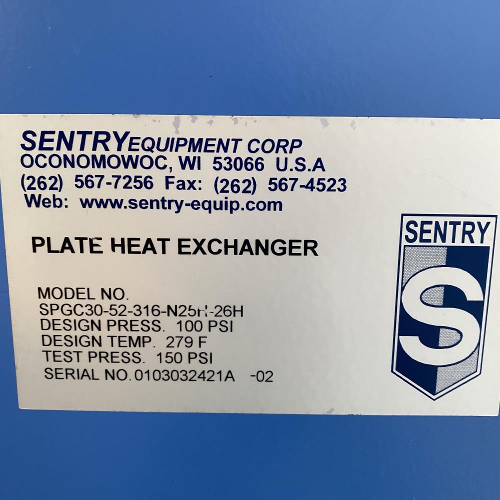 Sentry Plate Heat Exchanger, SPGC30-52-316-N25H-26H