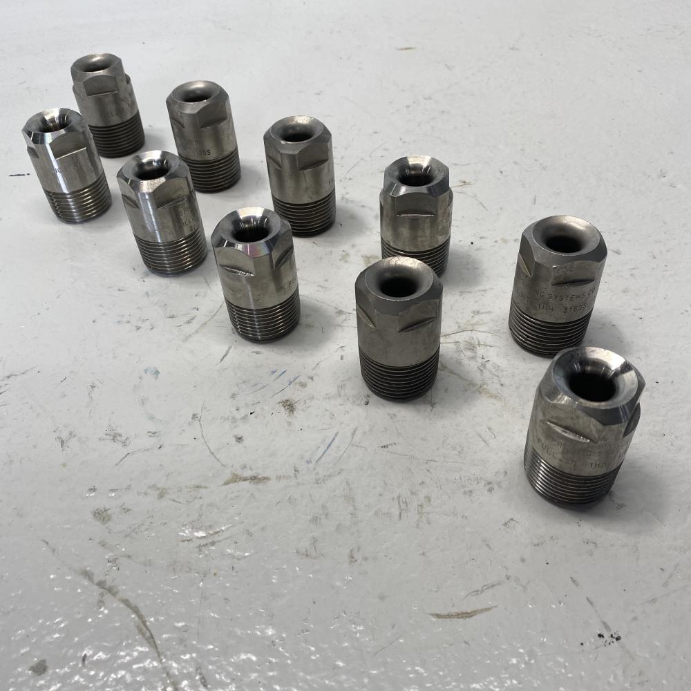LOT of (10) Spraying Systems 1" Full Jet 316SS Spray Nozzle, 1HH-316SS-11W