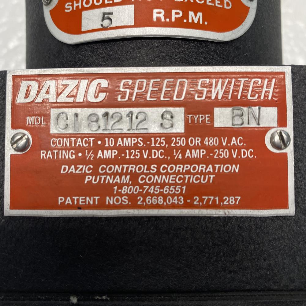Dazic Speed Switch, CI81212 S, 10 Amps, 5 RPM