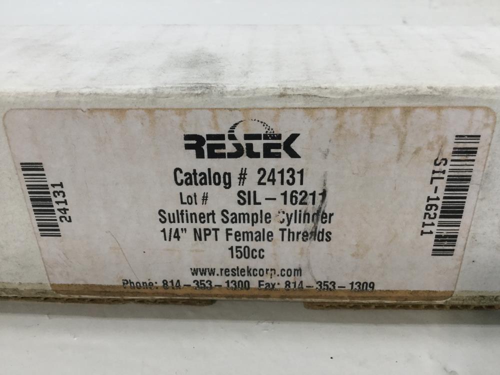 Restek Sulfinert Sample Cylinder, 316SS, 1/4" NPT, 150cc, #24131