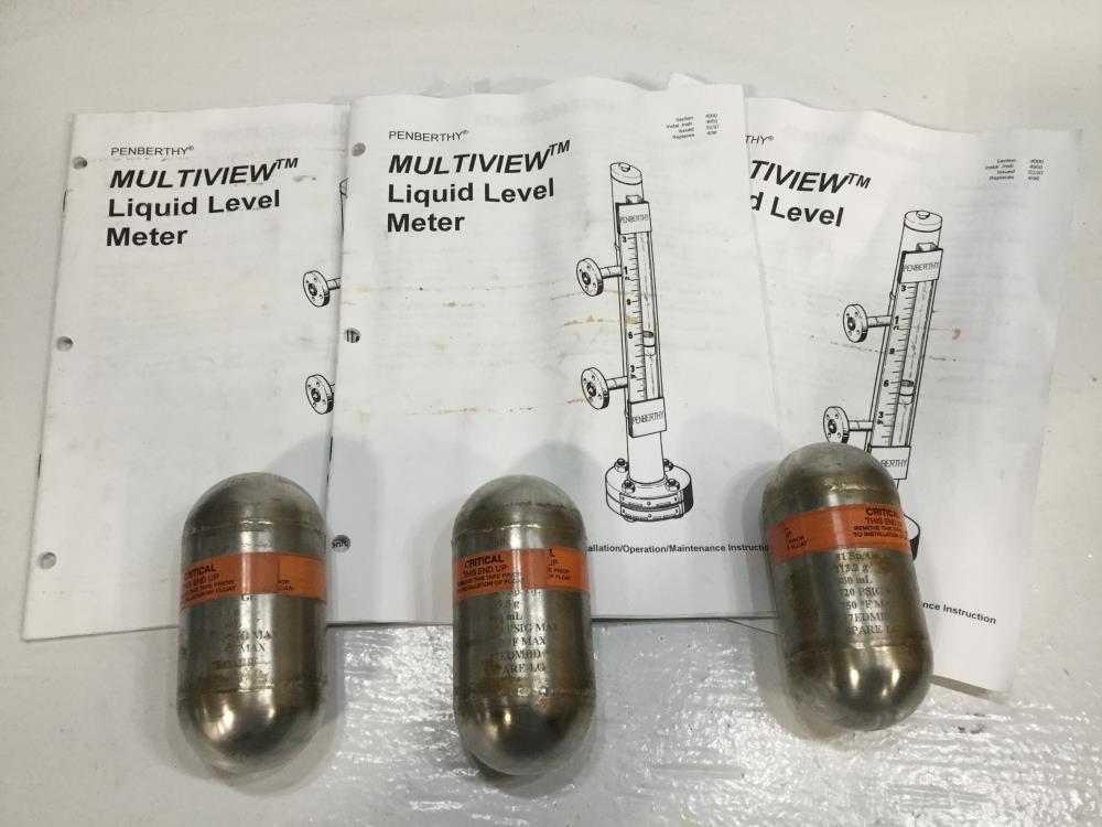 Lot of (3) Penberthy Magnetic Floats for Multiview Liquid Level Meter 17EDMBE