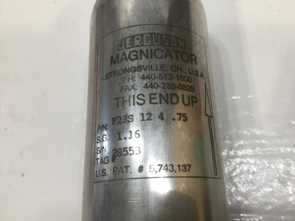 Lot of (3) Jerguson Magnicator Magnetic Level Floats F23S 12 4 .75, Stainless