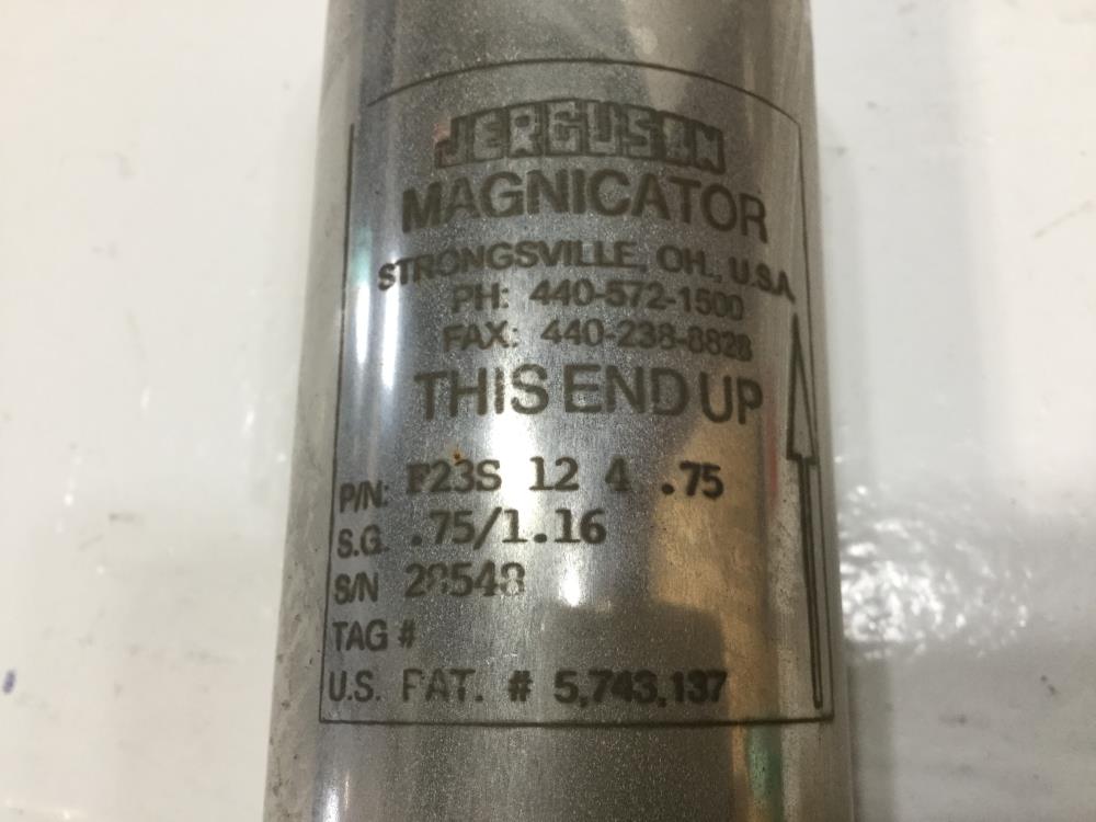 Lot of (3) Jerguson Magnicator Magnetic Level Floats F23S 12 4 .75, Stainless