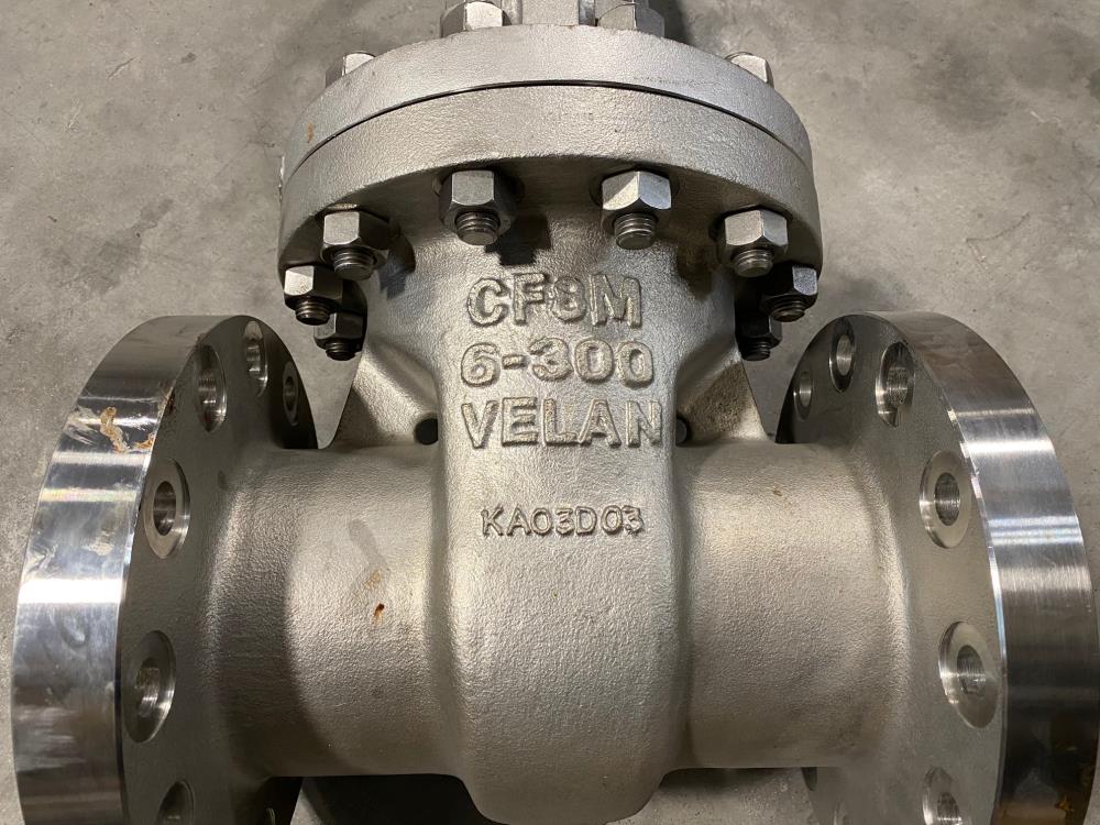 VELAN 6" 300# RF 316SS Flanged Gate Valve F14-1064C-13GX