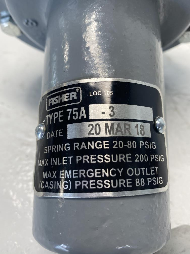 Fisher 1” NPT Pressure Reducing Water Regulator 75A-3