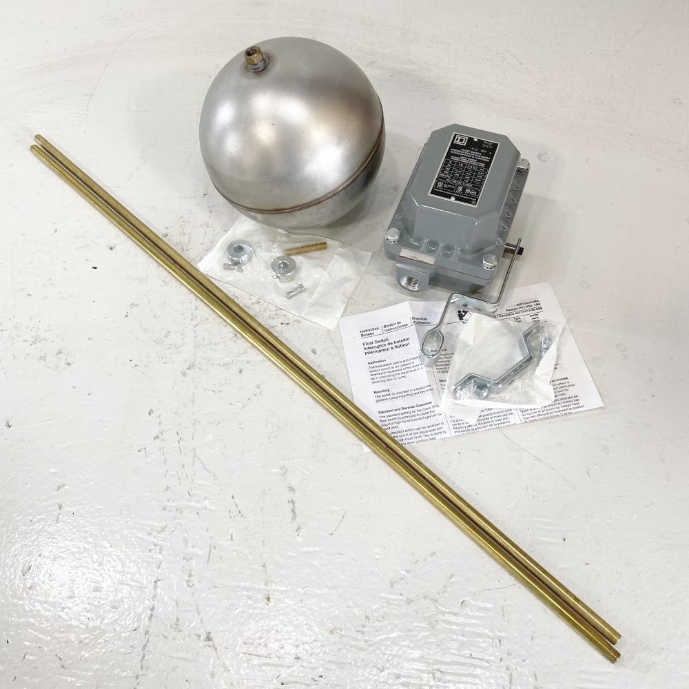 Square D Open Tank Float Switch 9036DW31 w/ Brass Float Rod Accessory