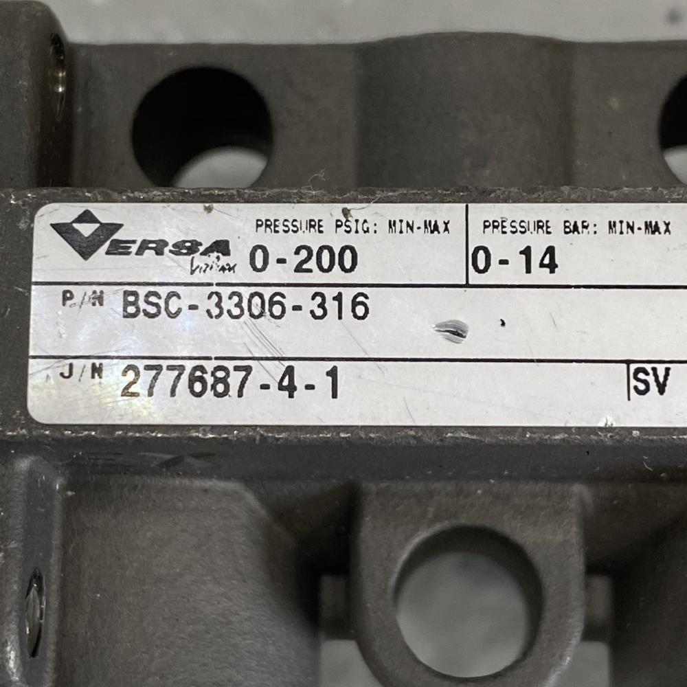 Versa 1/4” NPT Stainless Steel 3-Way Pneumatic Directional Valve BSC-3306-316