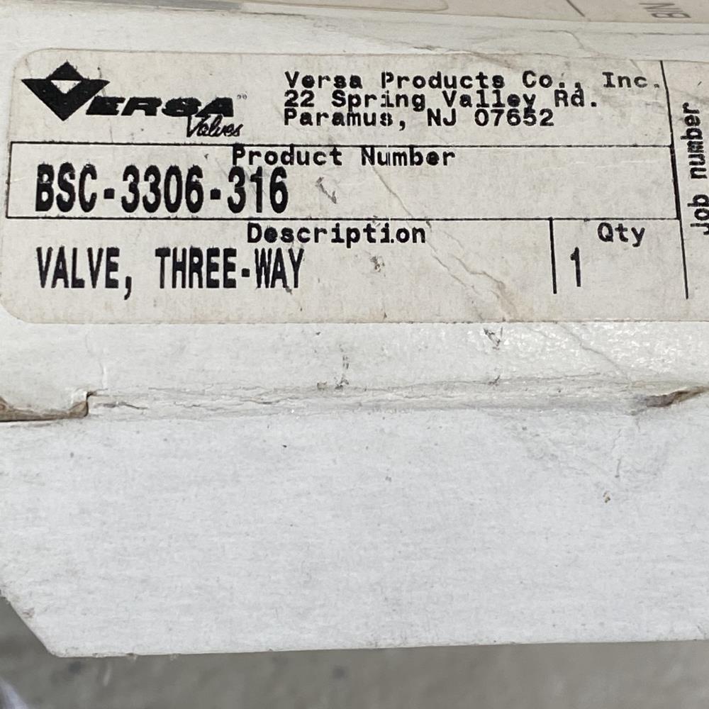 Versa 1/4” NPT Stainless Steel 3-Way Pneumatic Directional Valve BSC-3306-316