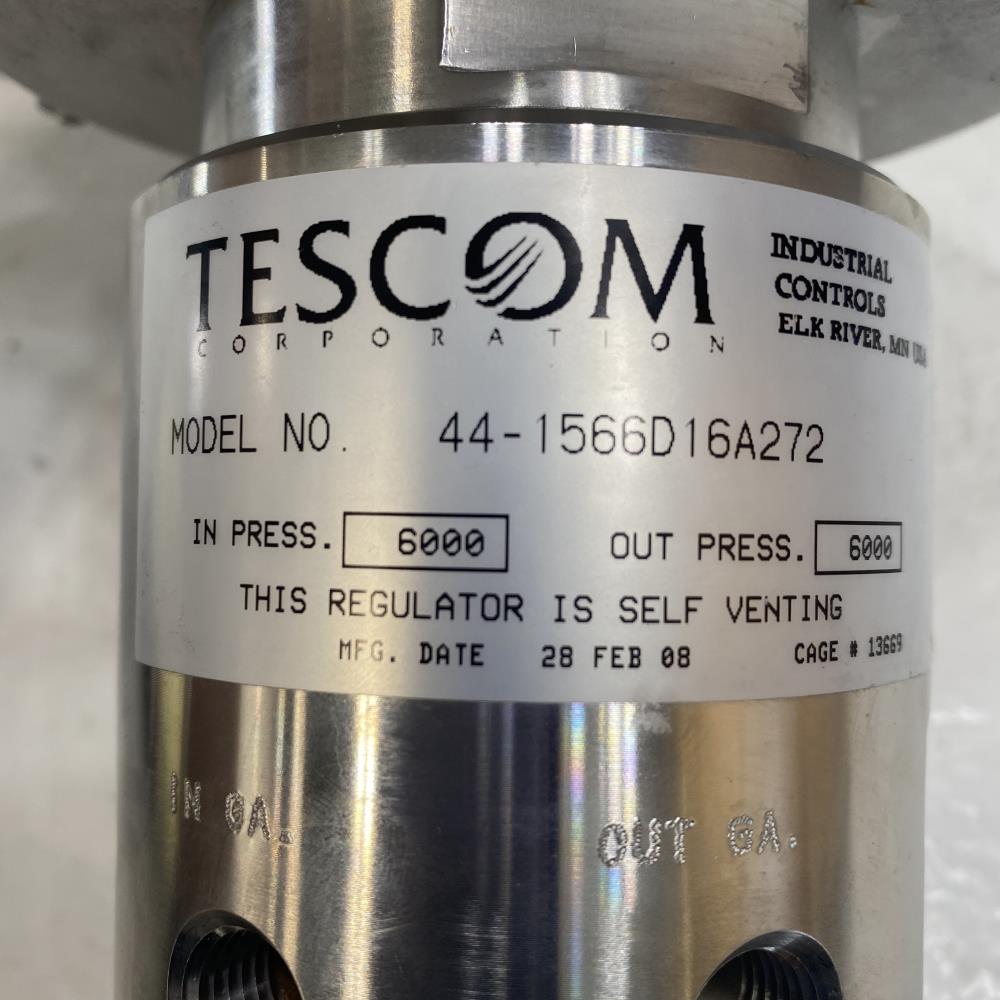 Tescom 3/8" Pneumatic Pressure Regulator 6000 PSI Stainless Steel 44-1566D16A272