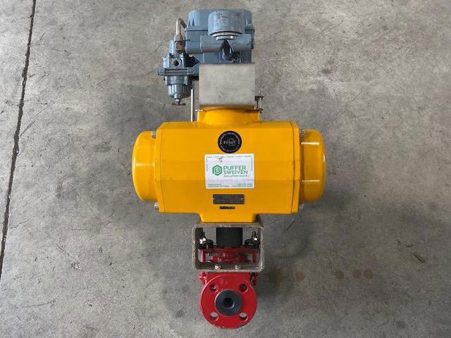 ChemValve 1" 300# WCB 2-Way Plug Valve 790EB-300 w/ Emerson FieldQ Actuator