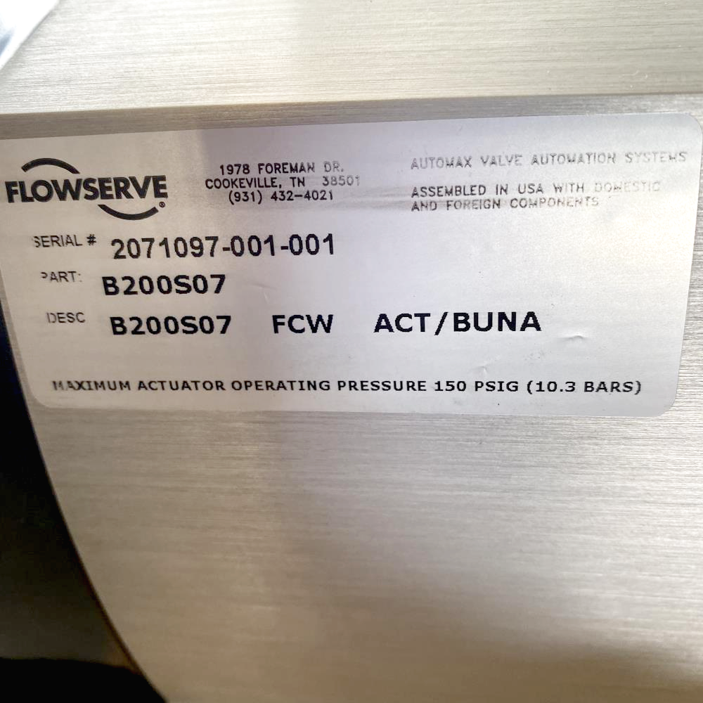 Flowserve Automax Valve Actuator B200S07