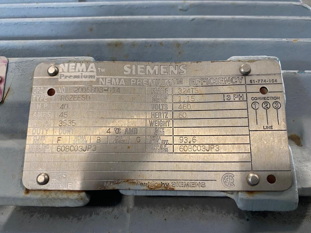 Goulds 3196 MTX Centrifugal Pump, 3"x4"-8G, 316 SS w/ 40 HP Motor (D)