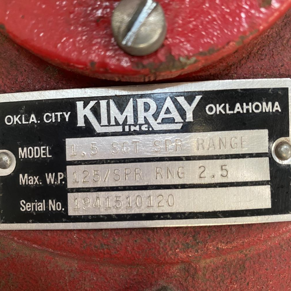 Kimray 1” Actuated Control Valve, #132, 125 PSI