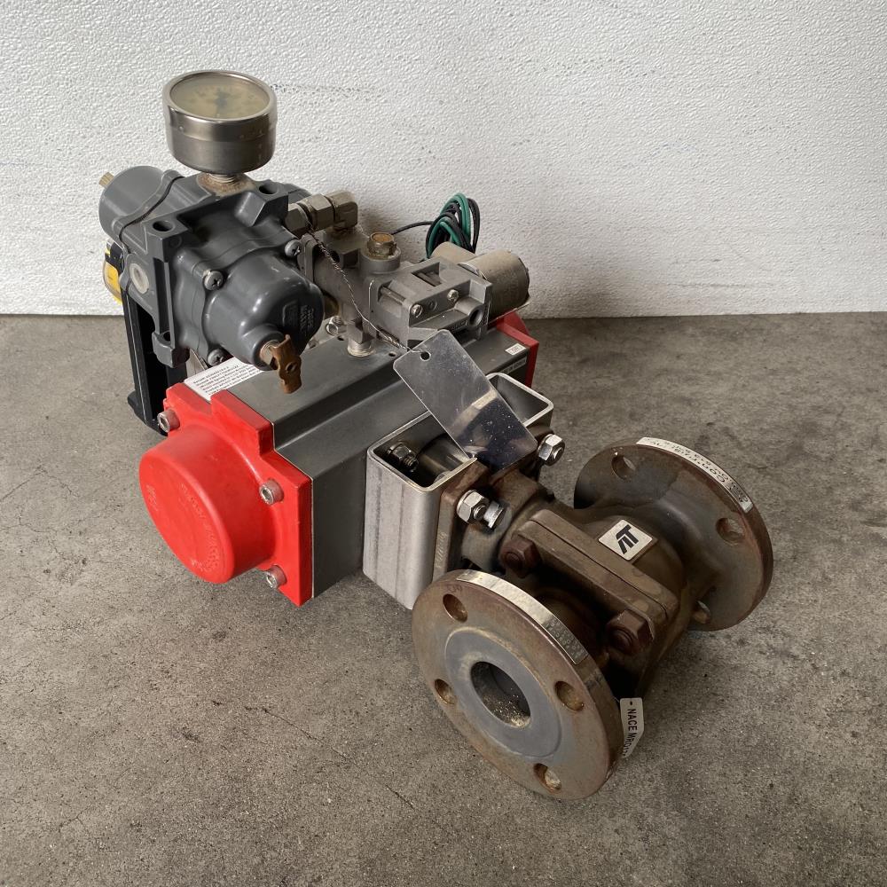 AT Controls 1-1/2” 150# WCB Actuated Floating Ball Valve w/ Triac 130A Actuator