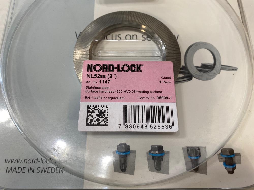 Nord-Lock 2” Washer, 316 Stainless Steel, NL52SS, 1147
