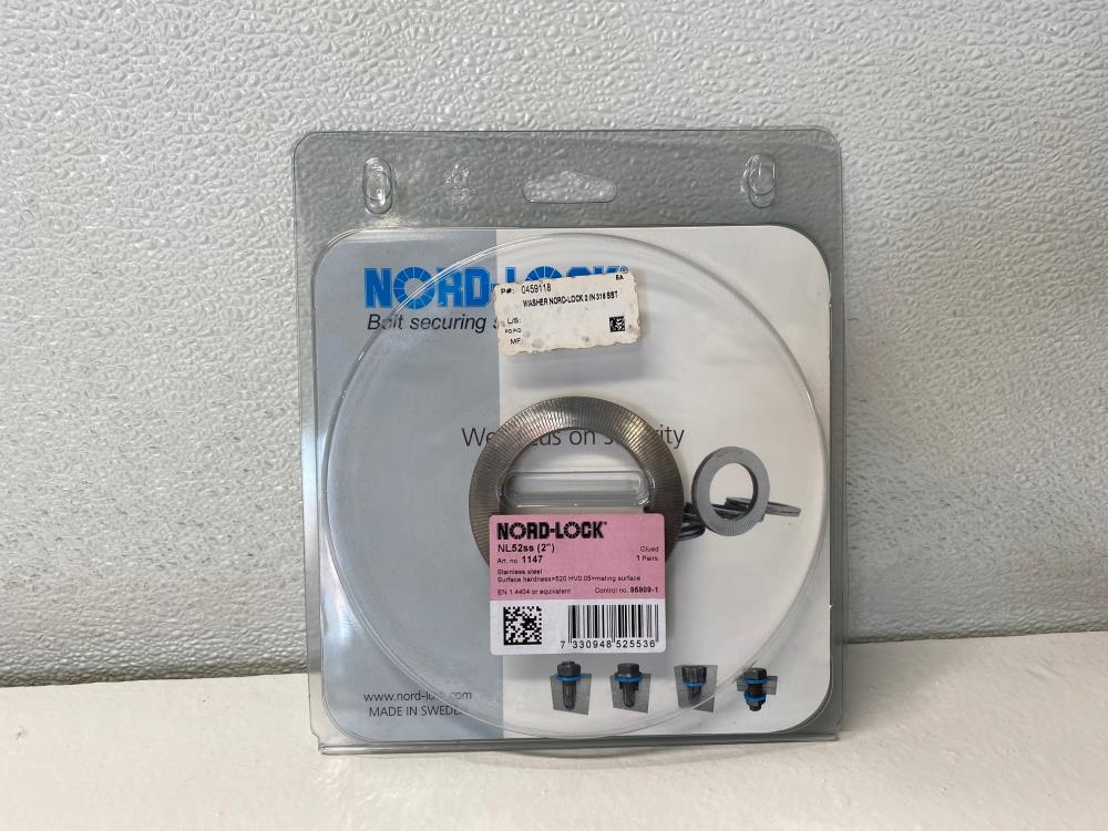 Nord-Lock 2” Washer, 316 Stainless Steel, NL52SS, 1147