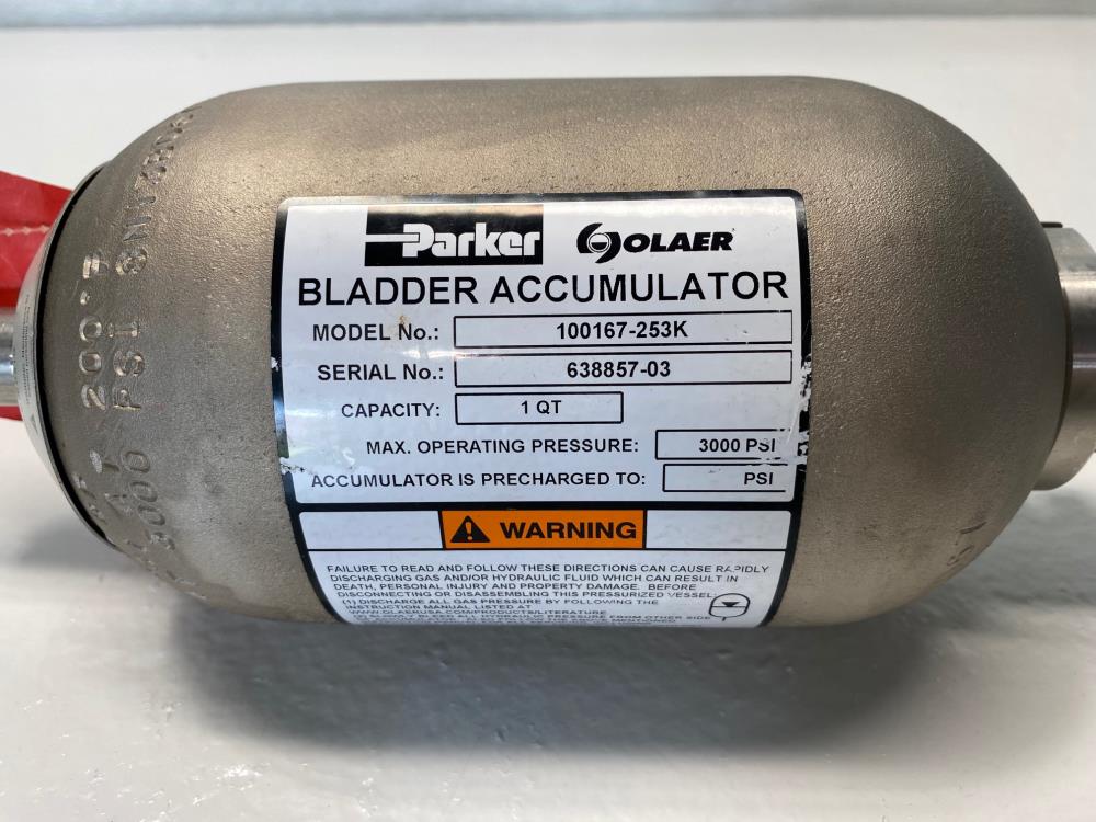 Parker Olaer 1-Quart Stainless Steel Bladder Accumulator 100167-253K