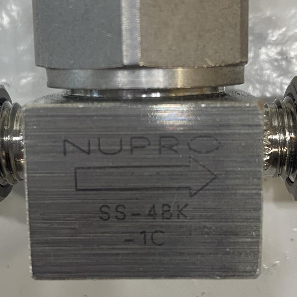 Swagelok Nupro Bellows Sealed Valve, 1/4" Tube, Stainless Steel, SS-4BK-1C