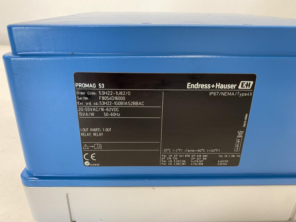 Endress Hauser Promag 53H Flowmeter Controller 53H22-1U82/0, 53H22-1G0B1AS2BBAC