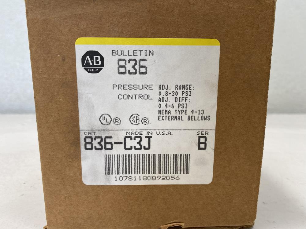 Allen Bradley Bulletin 836 Pressure Controller 836-C3J