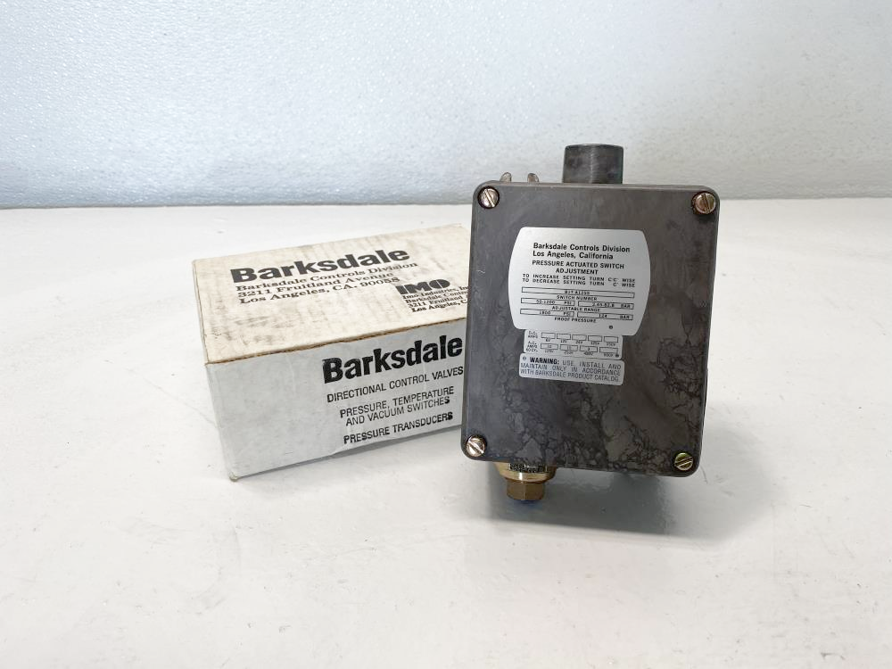 Barksdale 50 to 1200 PSI Pressure Actuated Switch B1TA12SS